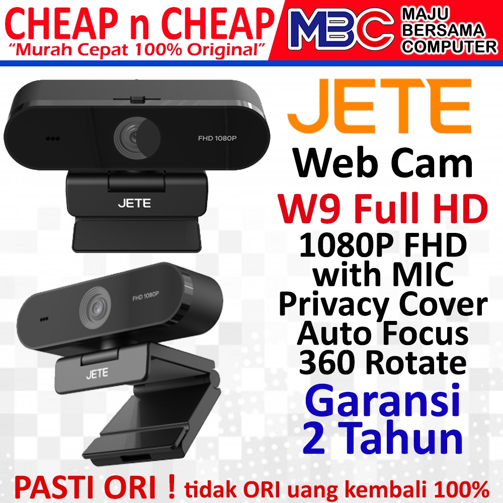 Jual Webcam JETE W9 Full HD 1080p Rotate - Web Cam | Shopee Indonesia