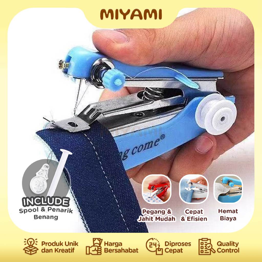 Jual Mesin Jahit Tangan Mini Portable Springcome Handheld Sewing ...
