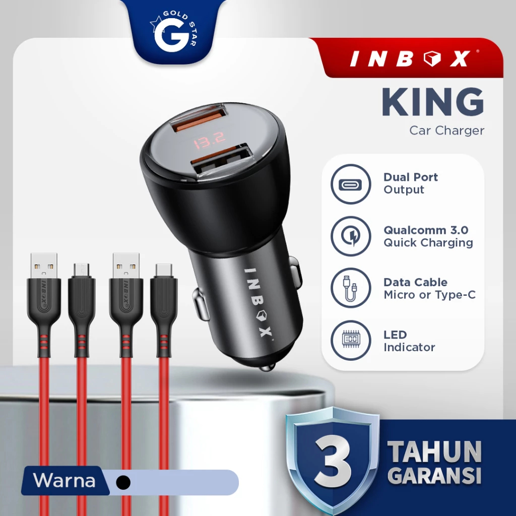 Jual Inbox King Car Charger Mobil 20W USB Dual Fast charging Quick 3.0 ...