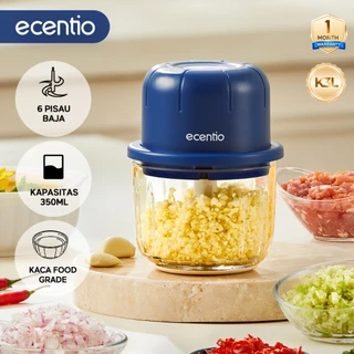 ecentio Mini Chopper Kaca Blender Portable 6 pisau 350ml Food Grade Penghalus Bawang Multifungsi Food Processor Elektrik Mini Chopper MPASI Bayi BPA Free untuk Bisa Daging & Bumbu