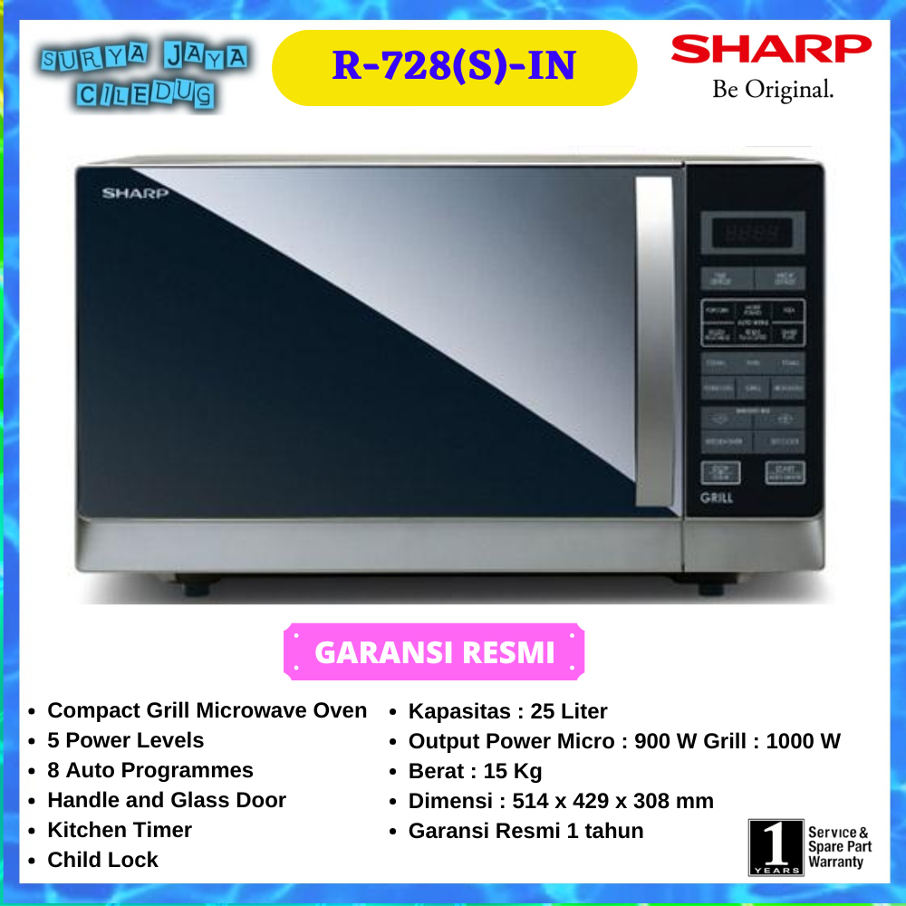 Jual MICROWAVE SHARP R-728 R728 GRILL MICROWAVE OVEN (INSTANT) | Shopee ...