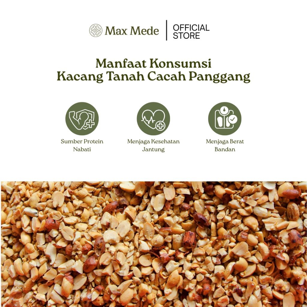 Jual Max Mede - kacang Tanah Cacah panggang 1Kg Roasted | Shopee Indonesia