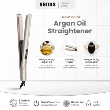 SENUS Argan Oil Straightener Catokan Rambut Lapisan Minyak Argan Super Smooth