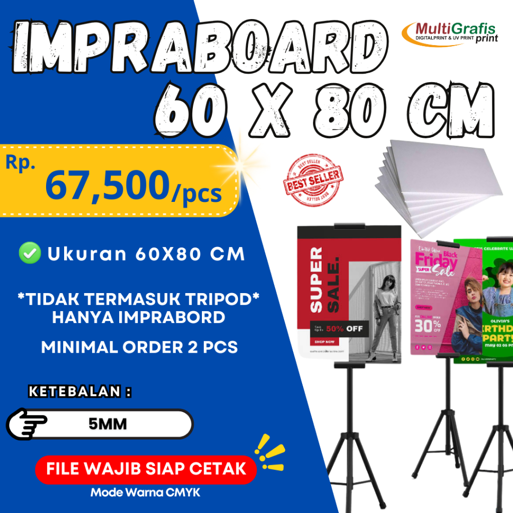 Jual impraboard + sticker untuk material tripod banner / cetak banner ...