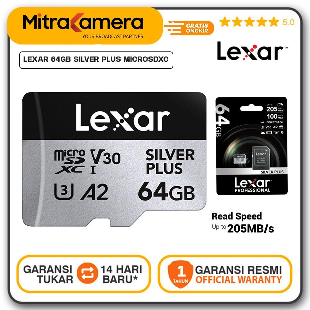 Jual Lexar 64GB Silver Plus microSDXC UHS-I 205MB/s Lexar 64 GB Micro ...