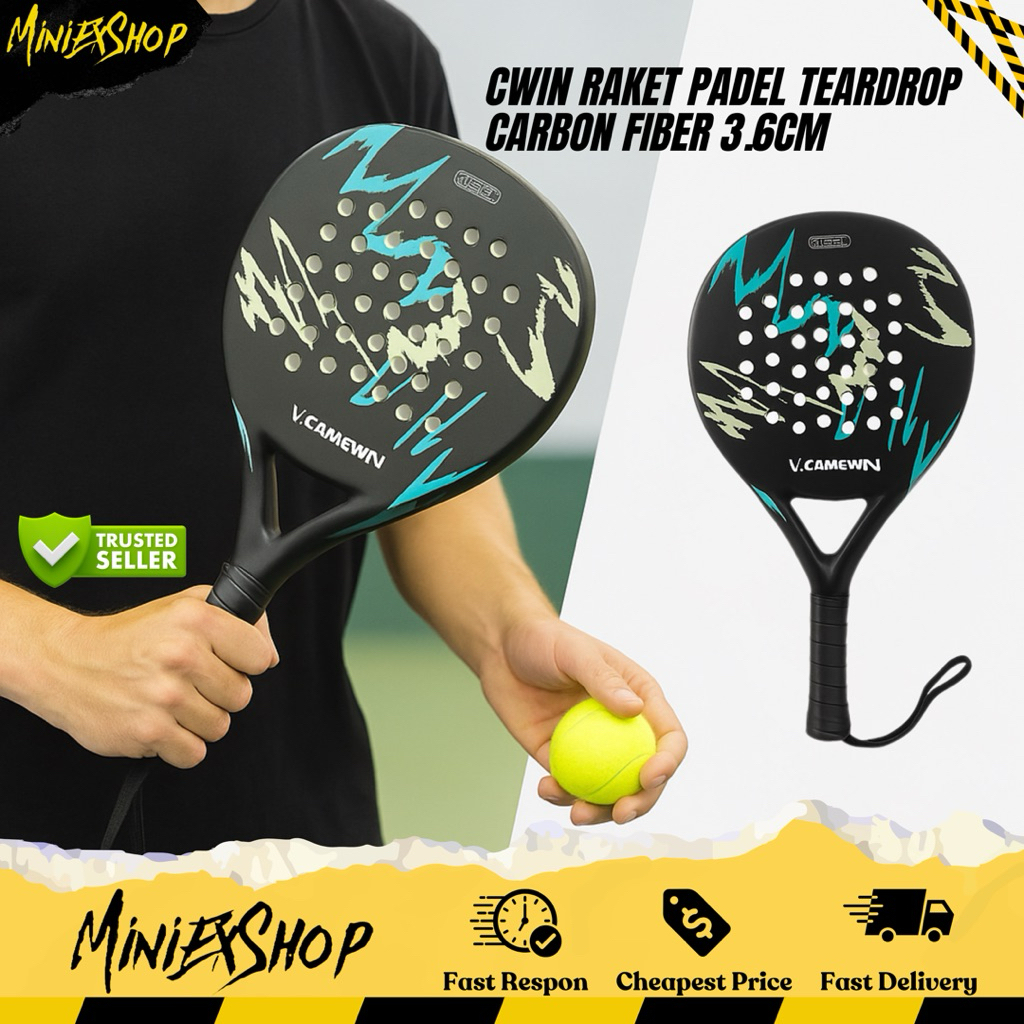 Jual Raket Padel CWIN Teardrop Carbon Fiber 360g Original – Power ...