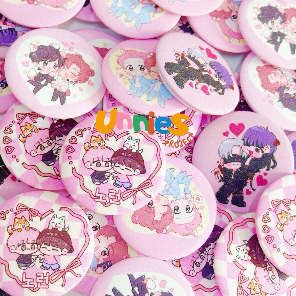 Jual CUSTOM PIN BADGE PENITI GLOSSY DOFF GLITTER HOLOGRAM ANIME KPOP ...