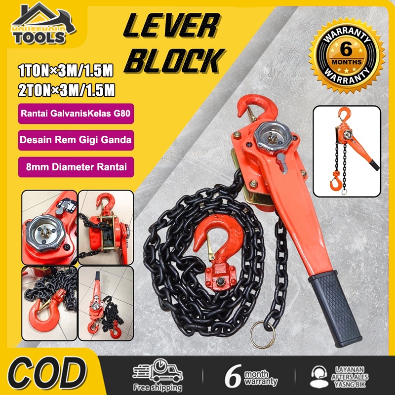 Jual Kotrek Rantai Angkat Lever Hoist - 1t/2t 1.5M/3M Manual Lifting ...