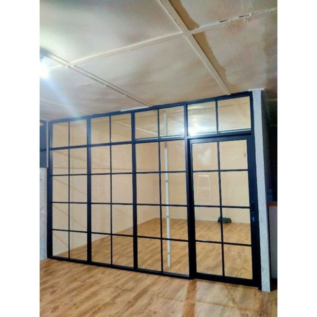 Jual Partisi kaca aluminium warna hitam doff ukuran bisa custom ...