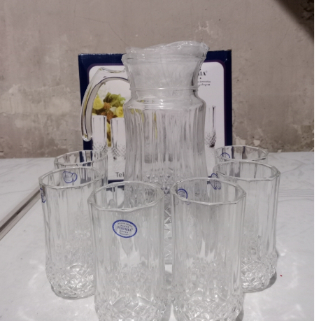Jual Formia TEKO SET 1 teko 6 gelas minum bahan kaca bening tebal ...