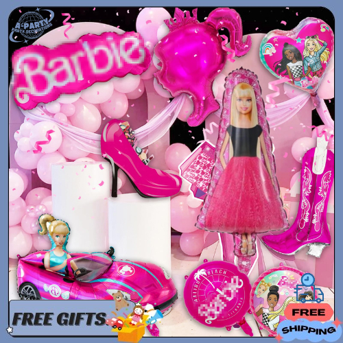 Jual Balon Foil JUMBO Barbie / BULAT Barbie and Friends / Pink Heels ...
