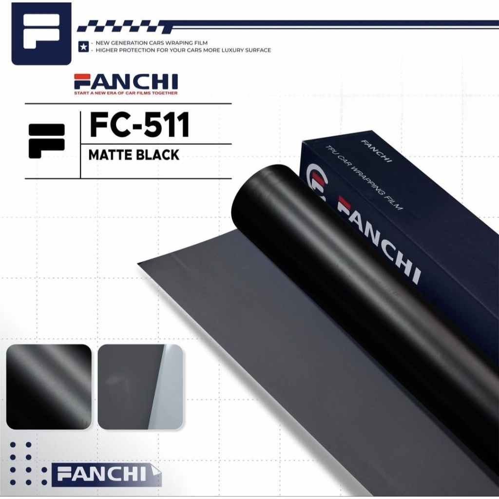 Jual 152cm Sticker Fanchi FC511 Matt Black Hitam Doff Premium Wrap ...