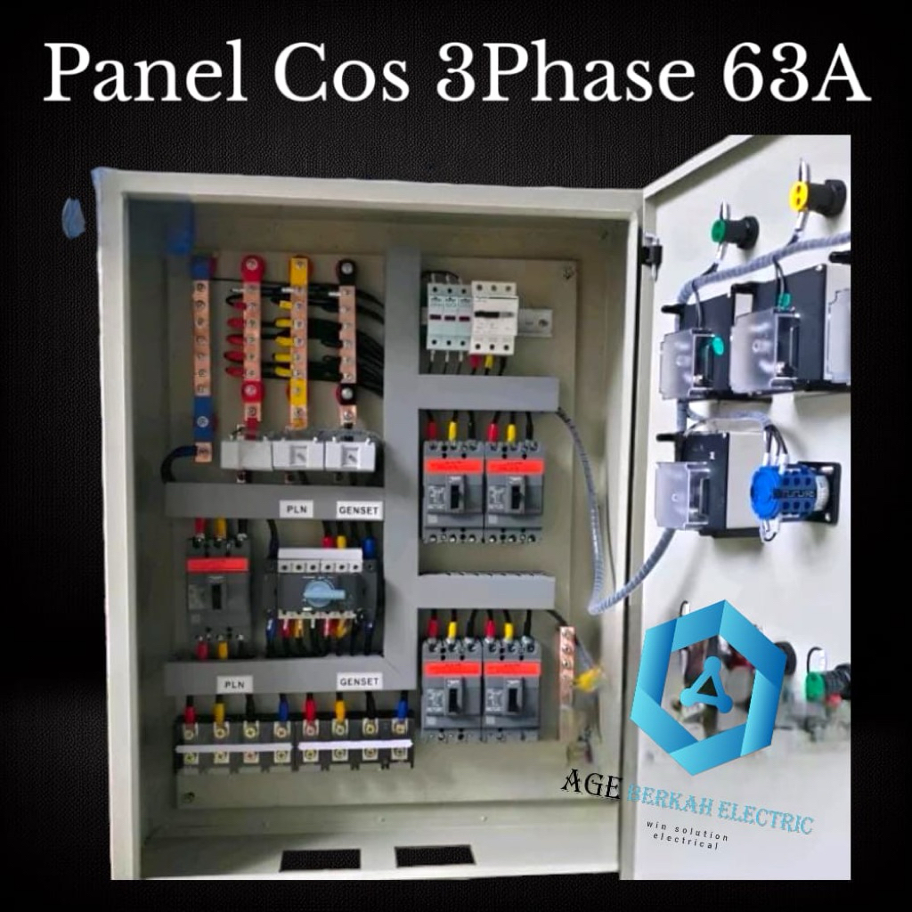 Jual PANEL COS 3phase 63a PLN-GENSET MANUAL ANALOG METER 3phase ...