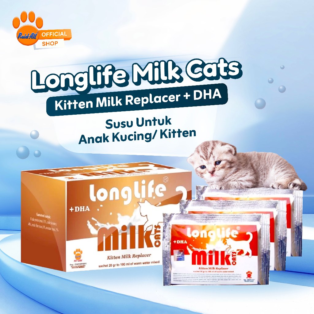 Image showcasing Jual RAID ALL - Longlife Kitten Milk Replacer + DHA (Kitten) | Shopee ...