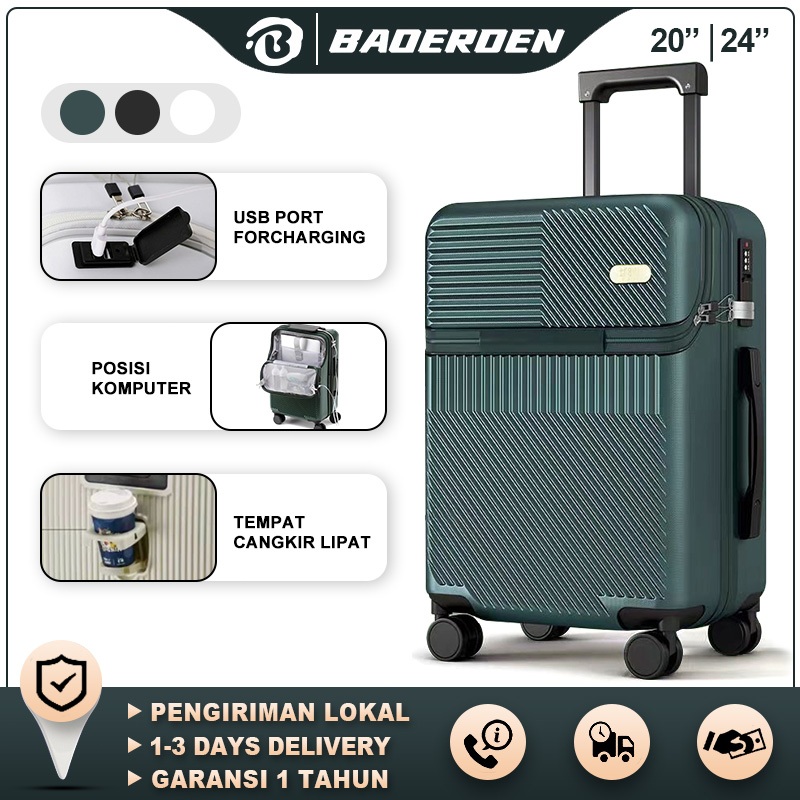 Jual 【BAOERDEN】 KOPER ZIPPER KAPASITAS BESAR 20 / INCH STAND CUP / USB ...