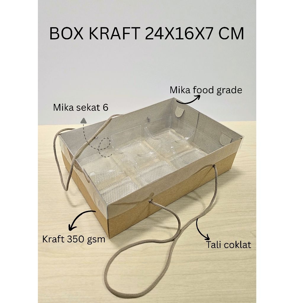 Jual BOX KRAFT TALI 24X16X7 CM UNTUK MINI PUDING ISI 6 BIJI ATAU TOPLES ...