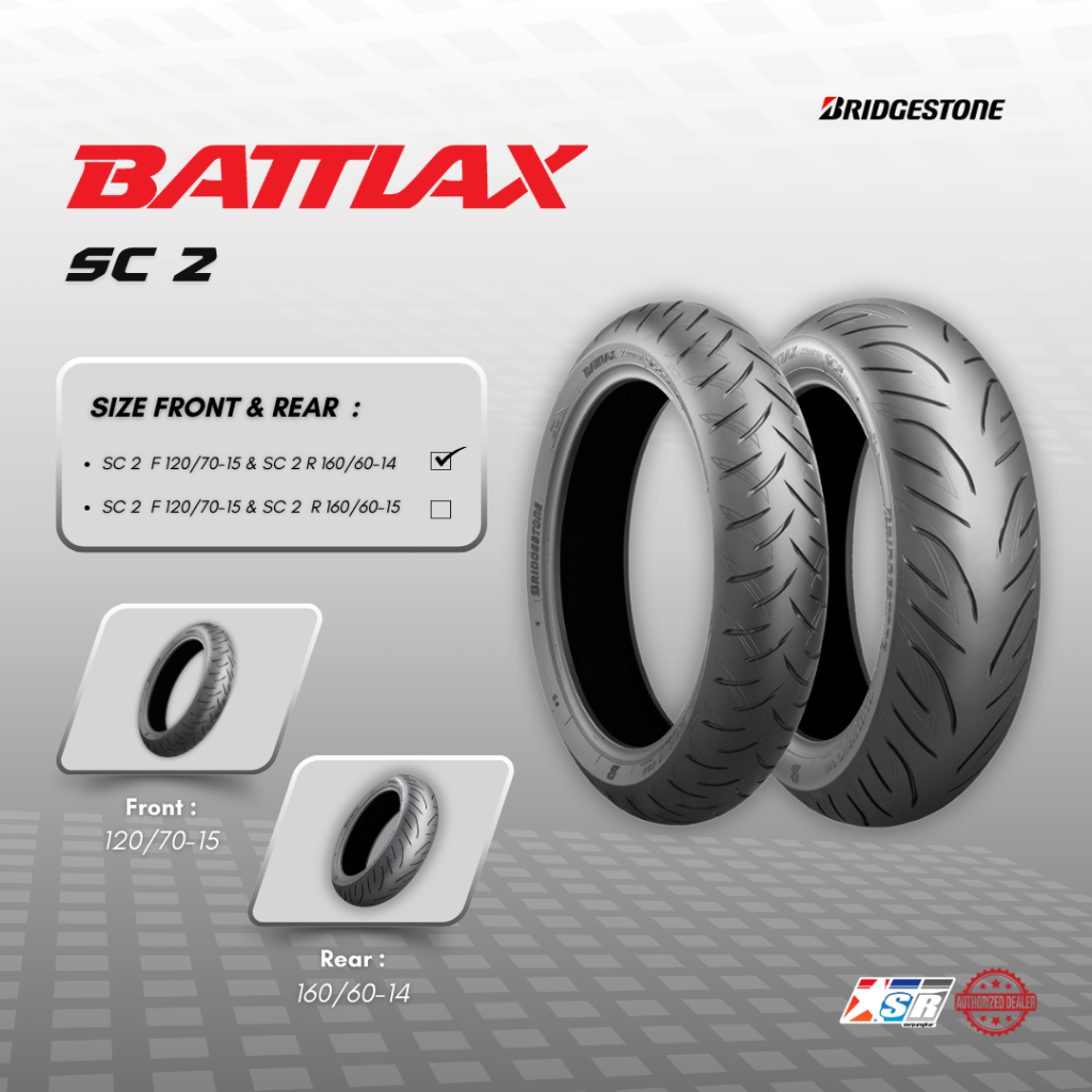 Jual Ban Bridgestone Battlax SC2 F 120/70-15 R dan SC2 R 160/60-14 ...