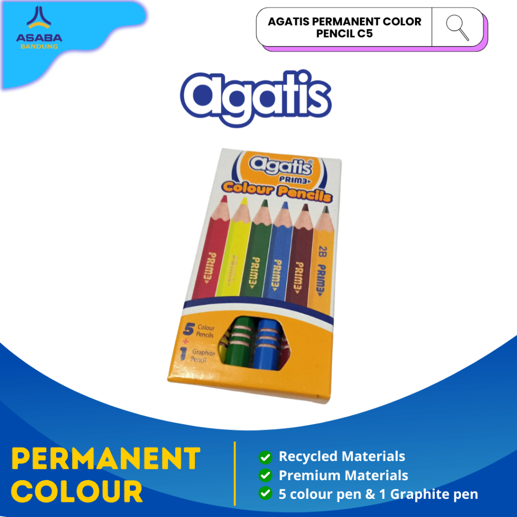 Jual Asaba Bandung - AGATIS PRIME PERMANENT COLOR PENCIL C5 WARNA DASAR ...