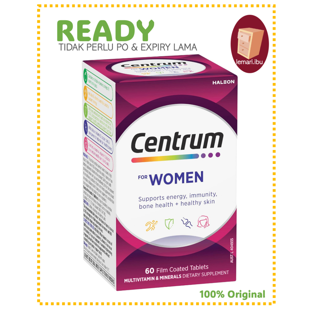 Jual Centrum Women Daily Multivitamin Supplements 60 Pack / Vitamin ...
