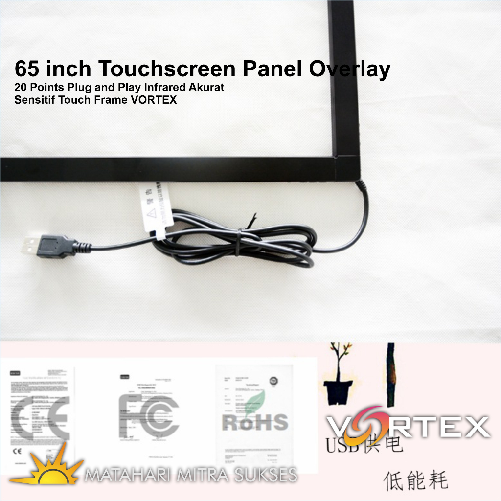 Jual 65 inch Touchscreen Panel Overlay 20 Points Plug and Play Infrared ...