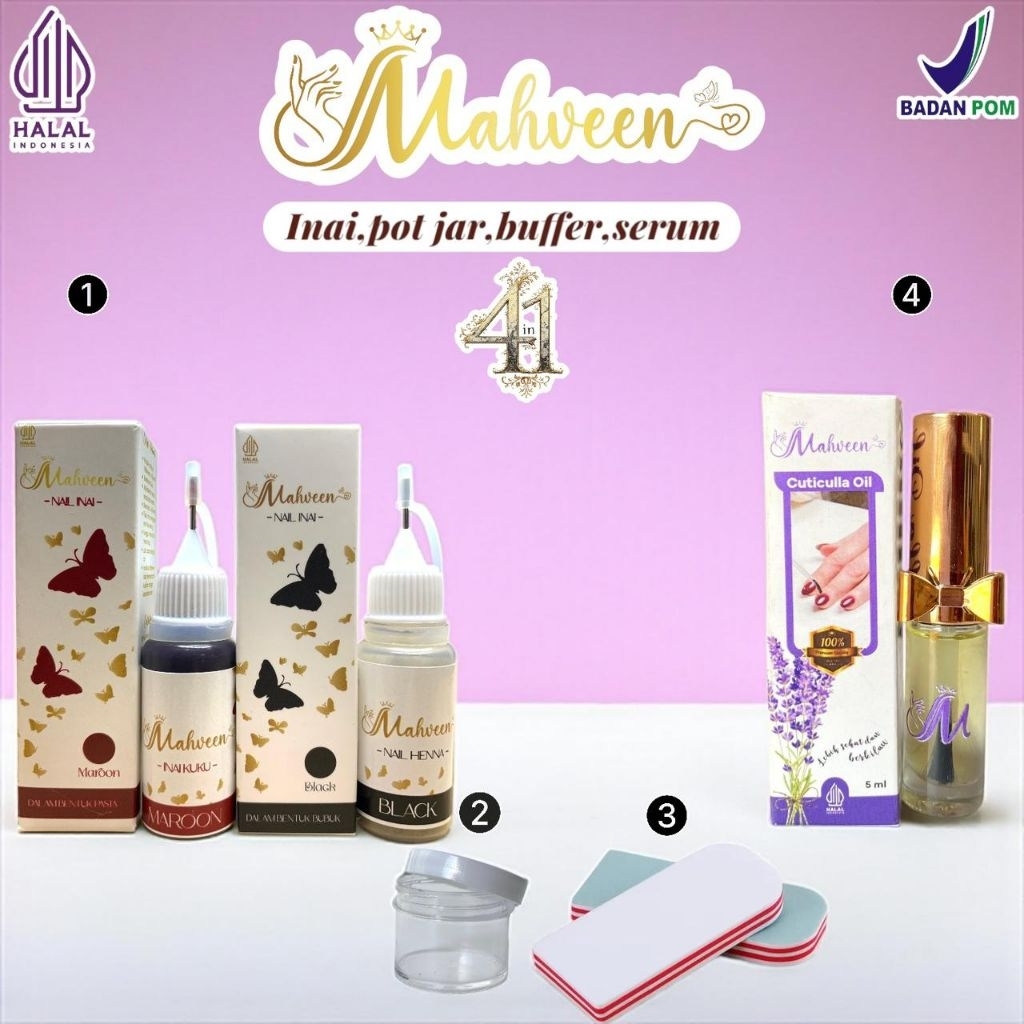 Jual paket hemat 5in1 inaikuku Mahveen nail Inai Henna halal BPOM dan ...