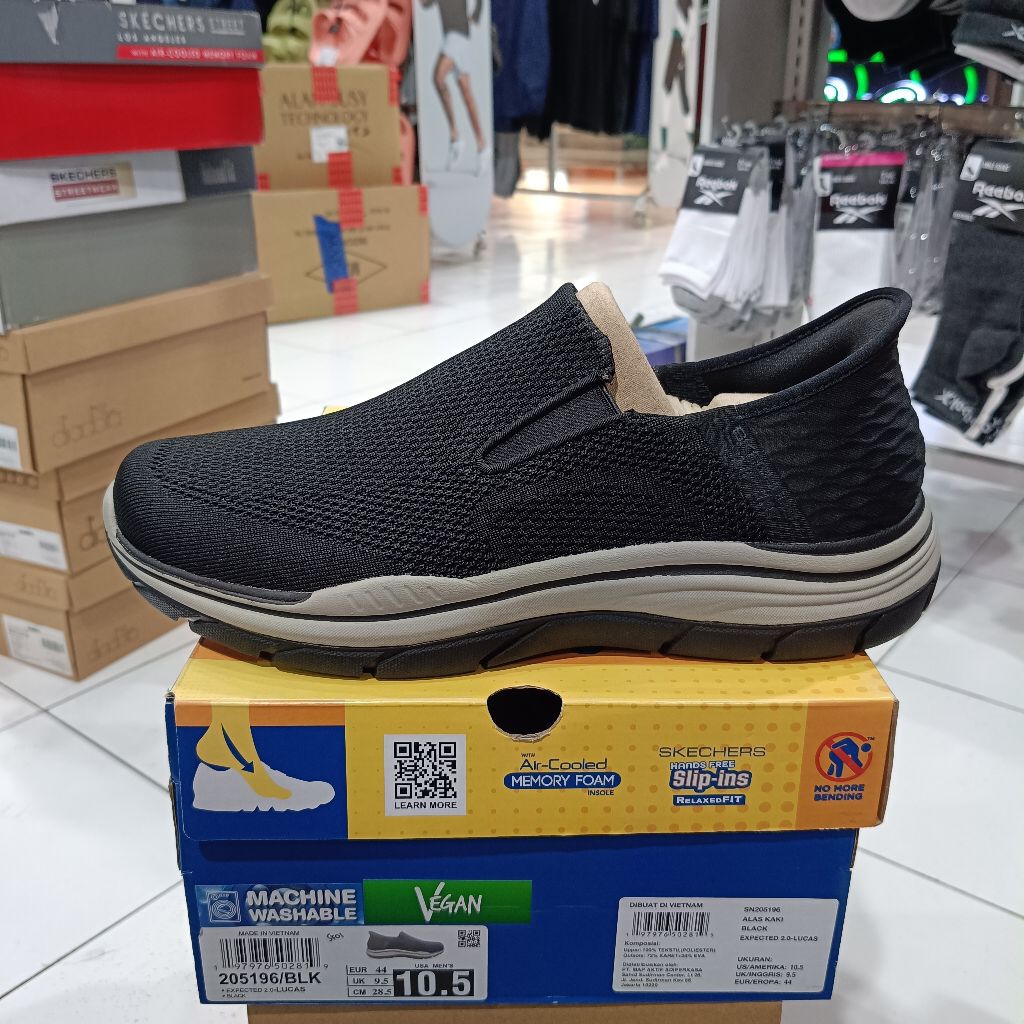 Jual SALEE SKECHERS EXPECTED 2.0 - LUCAS ( 205196/BLK ) | Shopee Indonesia