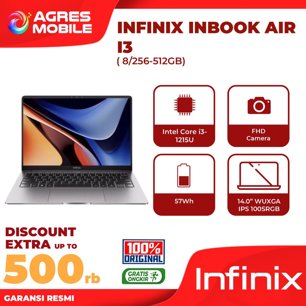 Jual Infinix INBOOK AIR I3 1215U RAM 8GB SSD 512GB Windows 11 14.0 ...