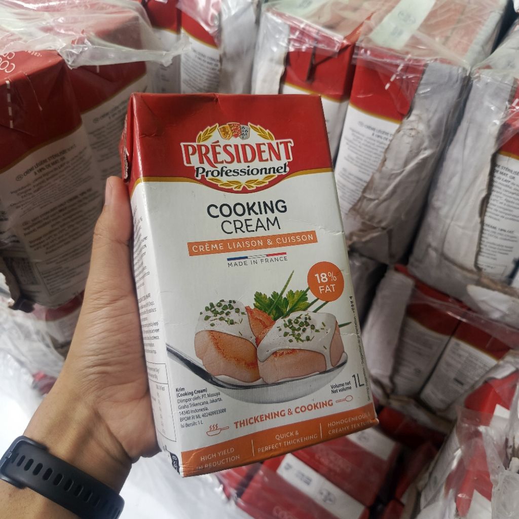 Jual President Cooking Cream UHT 18% Fat 1 Liter – Krim Masak Serbaguna ...