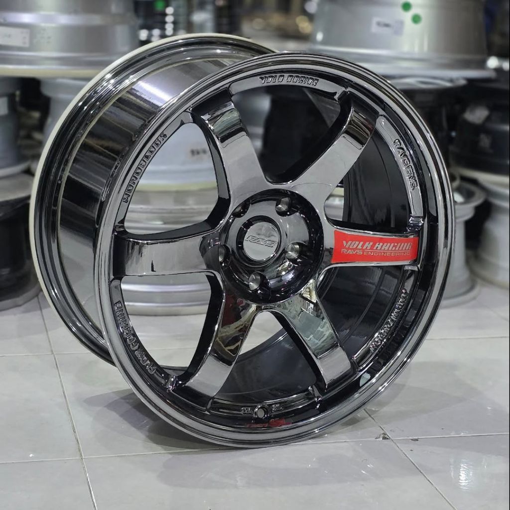 Jual VELG RACING TE37 BLACK CHROME R18 LEBAR 9,5 PCD 5X114,3 velg ...