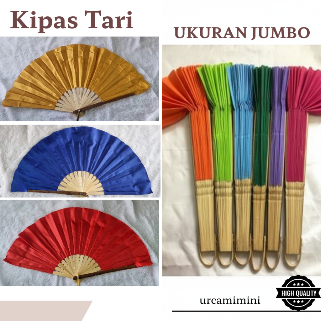 Jual Kipas Tari Rumbai Rangka Bambu / Kipas Lipat Kipas Tangan ( UKURAN ...