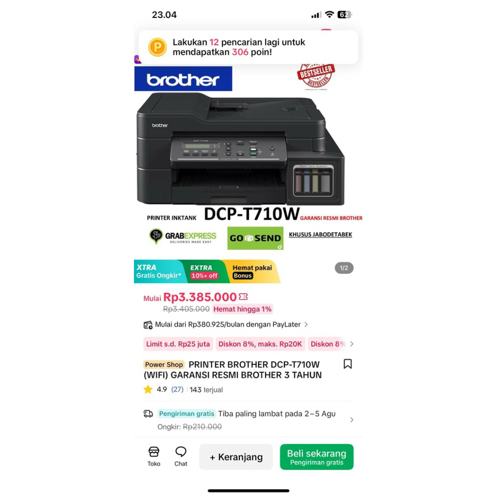 Jual Printer Brother DCP-T710W InkTank (WiFi) | Shopee Indonesia