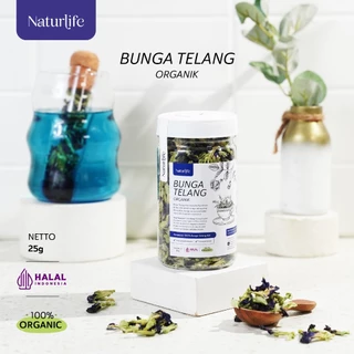 TEH BUNGA TELANG KERING SEGAR ORGANIK 25G MINUMAN BUNGA TELANG BUTTERFLY PEA ORGANIC BLUE PEA KERING HERBAL PREMIUM REMPAH NUTRIFARM / BEORGANIK / DARI BUMI / SAFIYA / GALLEO