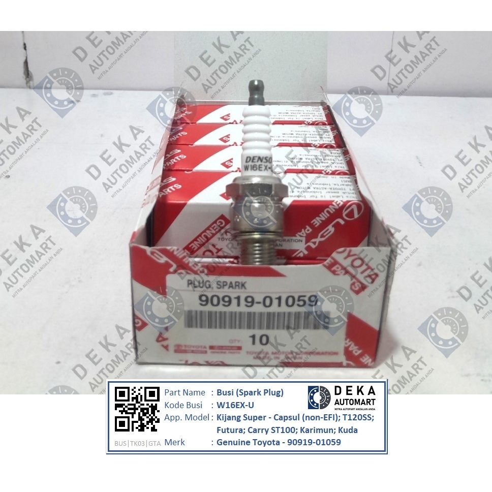 Jual Busi (Spark Plug) W16EX-U Genuine Toyota untuk Kijang Super ...
