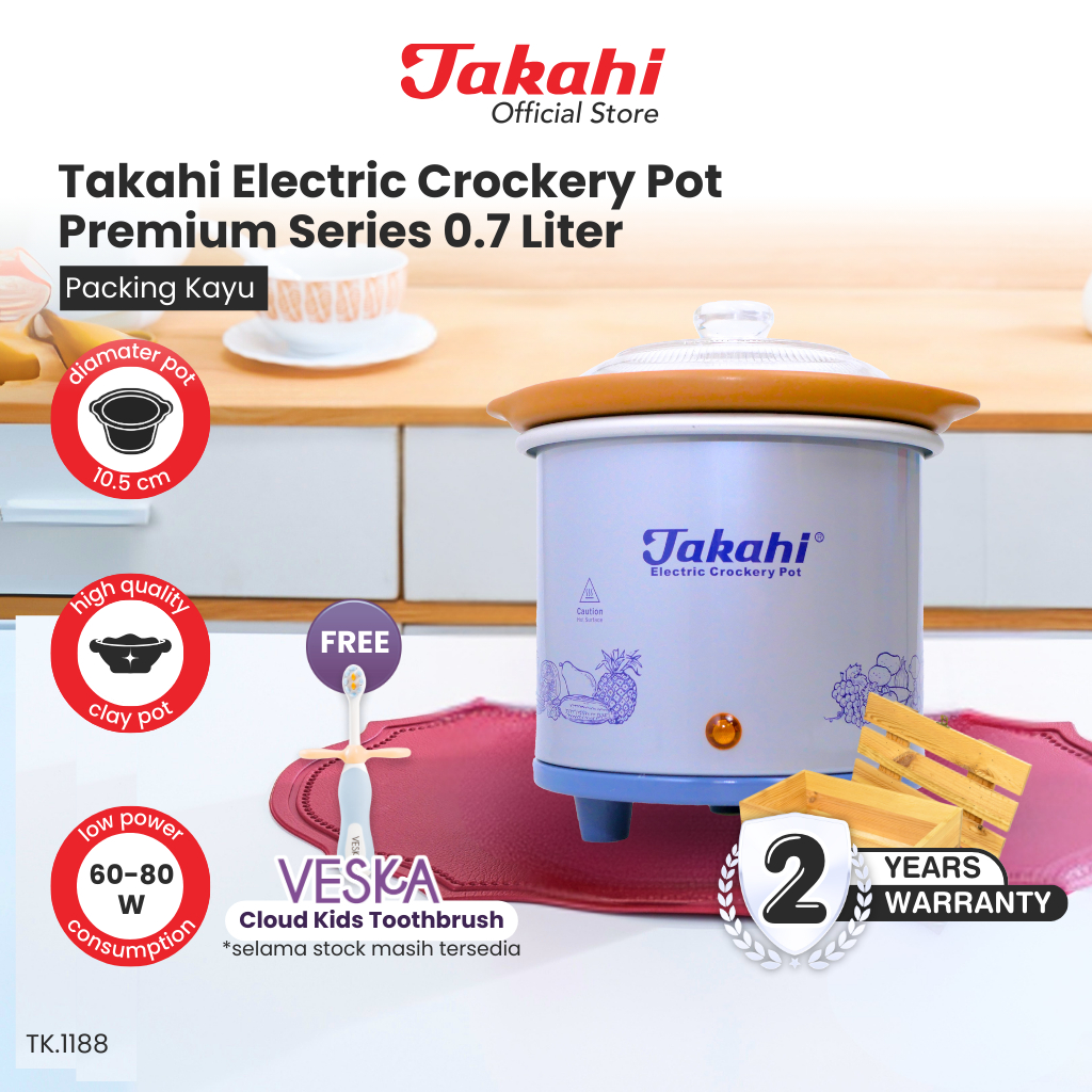 Takahi Electric Crockery Pot Liter Premium Series (INCLUDE PALET)  Slow Cooker