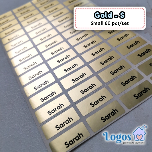 Jual Gold Small Stiker Label nama waterproof Sticker Name Label Small ...