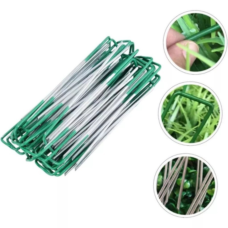 Jual 10 Set Paku U Anti Karat Rumput Sintetis Weedmat Staples Galvanis ...