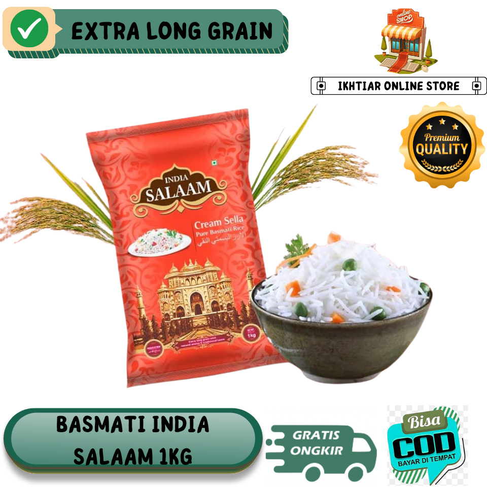 Jual BERAS BASMATI INDIA SALAAM 1KG KEMASAN ASLI I BERAS PREMIUM FROM ...