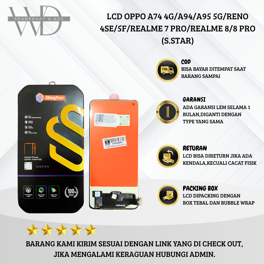 Jual LCD OPPO A74 4G/A94/A95 5G/RENO 4SE/5F/REALME 7 PRO/REALME 8/8 PRO ...