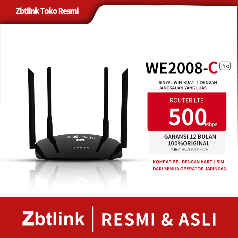 Zbtlink 500Mbps Modem WiFi Router dengan Slot Kartu SIM untuk Menghubungkan Beberapa Perangkat