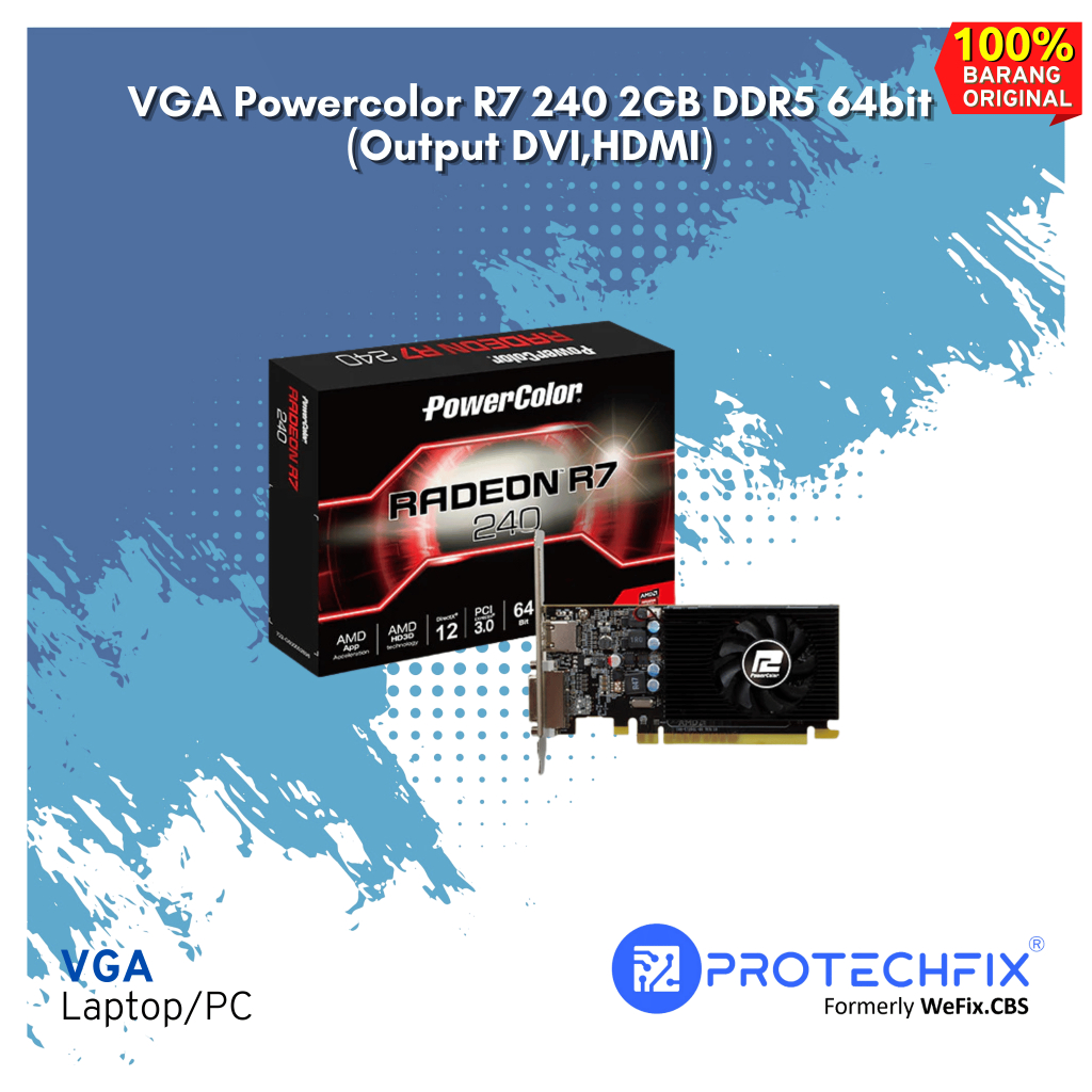 Jual VGA Powercolor R7 240 2GB DDR5 64bit (Output DVI,HDMI) | Shopee ...