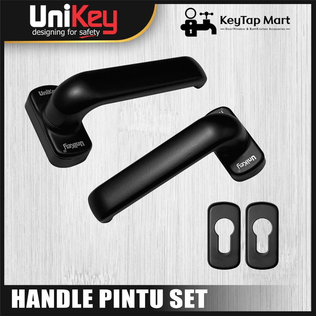 Jual Handle Set Aluminium Unikey HREO 0816 BLACK+SW.AL 536-30MM+DCKK ...