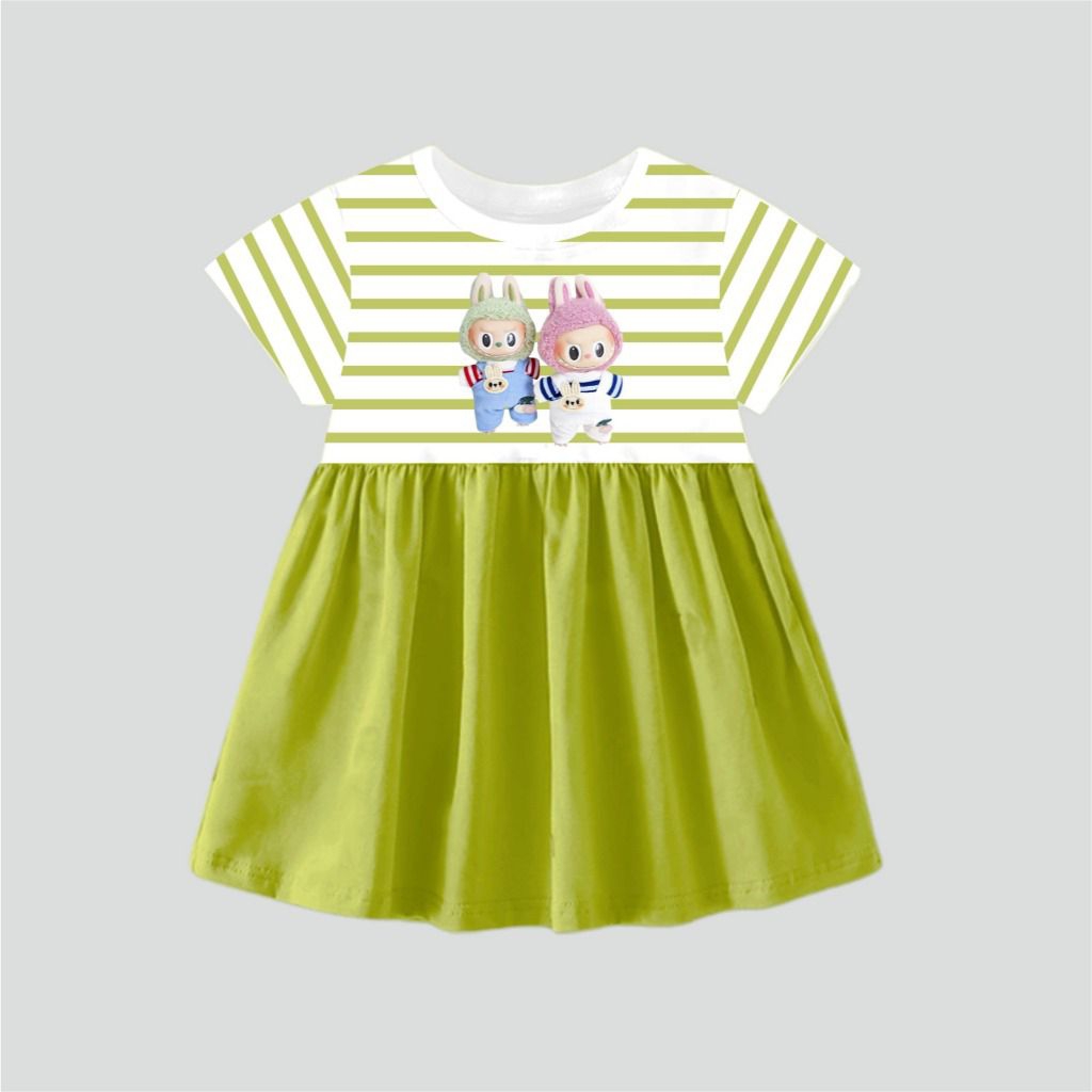 Jual ( 1- 3 Tahun) TERMURAH!! Dress Daster Anak Labubu Lucu || Dress ...