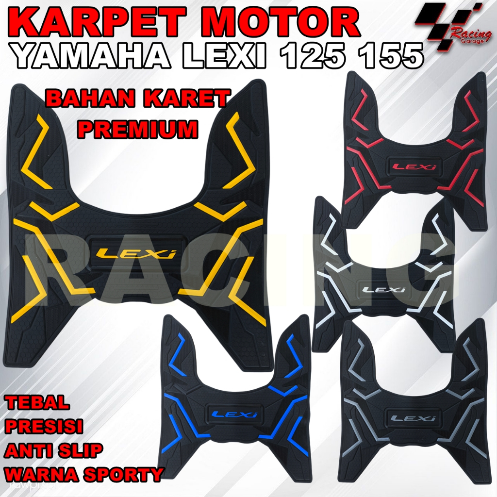 KARPET MOTOR YAMAHA LEXI 125 155 ALAS PIJAKAN KAKI BORDES FLOORMAT KESET BAHAN KARET PREMIUM