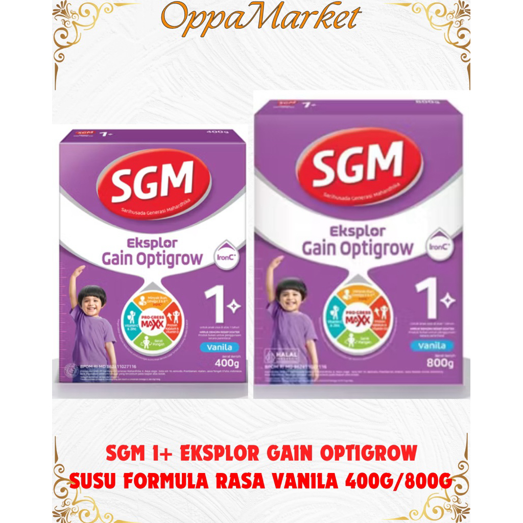 Jual SGM Eksplor Gain OptiGrow 1+ Susu Formula Kalsium Anak Rasa Vanila ...