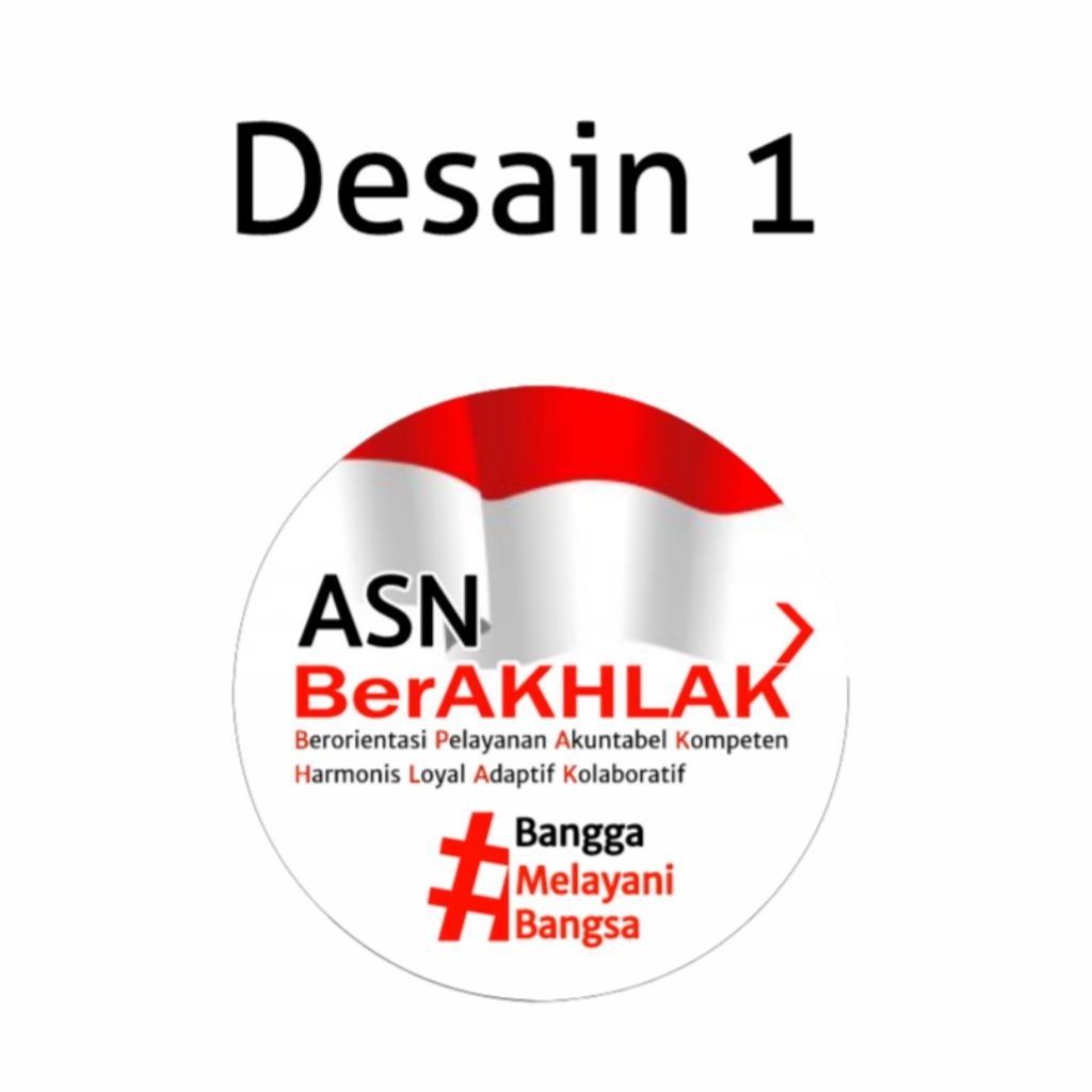 Jual PIN ASN BerAKHLAK AKRILIK 2MM BULAT 3.5CM LAPIS RESIN BENING ...