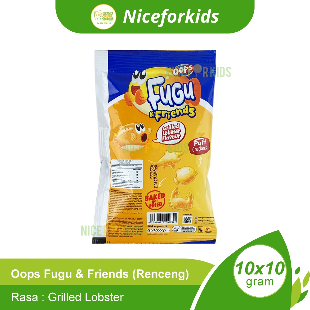 Jual Oops Fugu & Friends Puff Crackers Renceng Isi 10 sachet / Cemilan ...