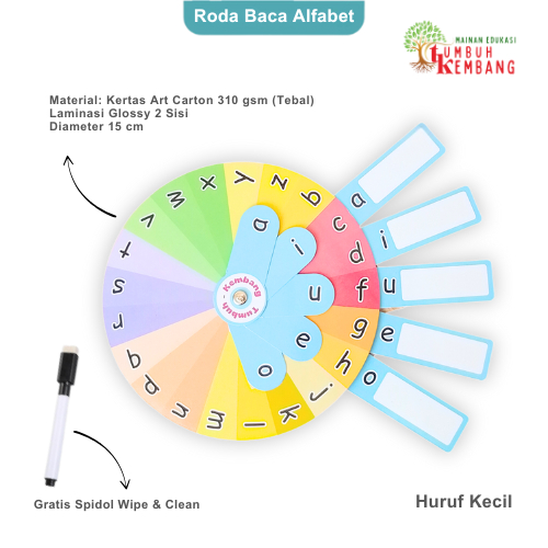 Jual Roda Baca Alfabet Angka Huruf Anak Pintar Belajar Edukasi Paud TK ...