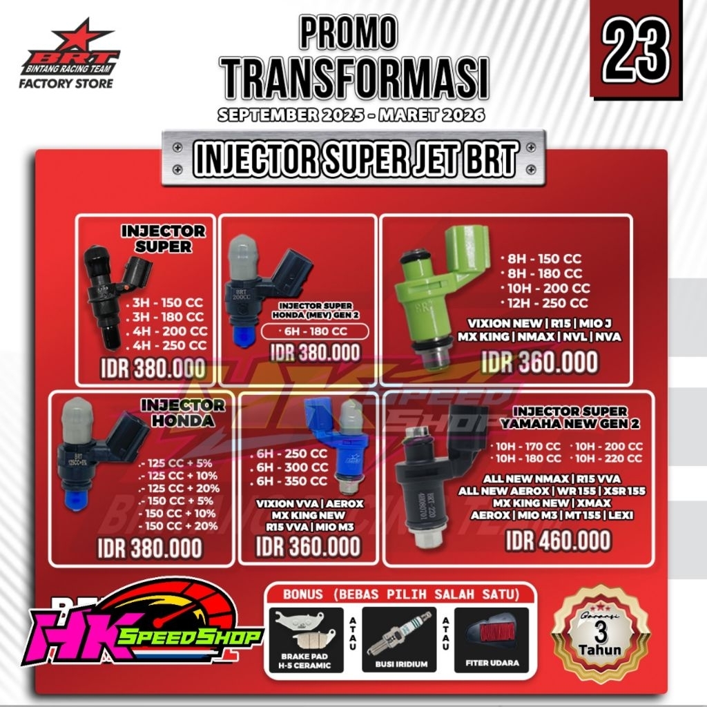 Jual INJEKTOR INJECTOR BRT GEN 2 AEROX / XMAX /MX KING NEW / R15 VVA ...