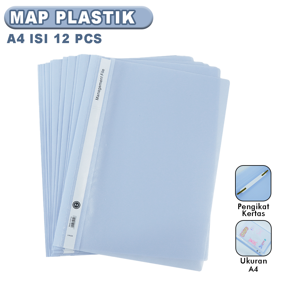 Jual Map Plastik Map Dokumen A4 Isi 12 pcs dengan Pengikat Transparan ...