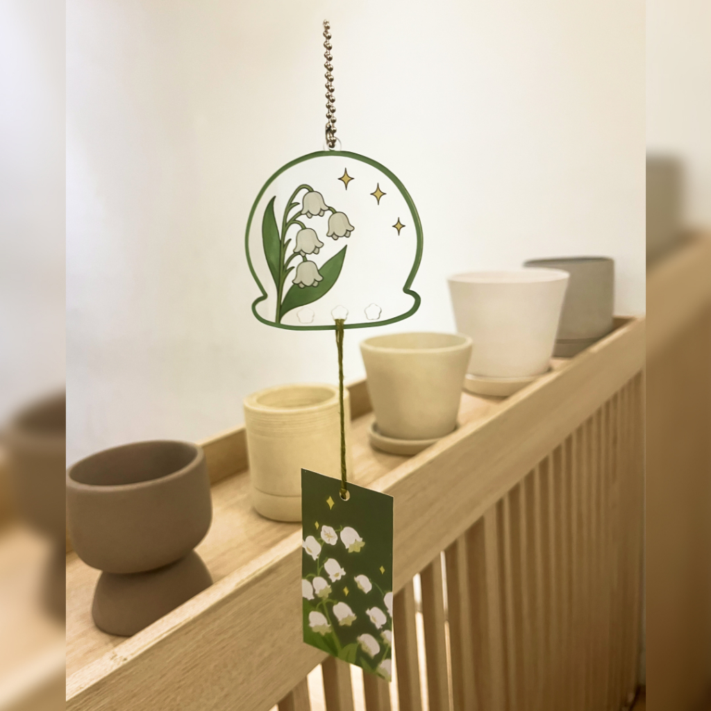 Jual CARABINER WIND CHIMES KEYCHAIN GOLDFISH LILY OF THE VALLEY FLOWER ...